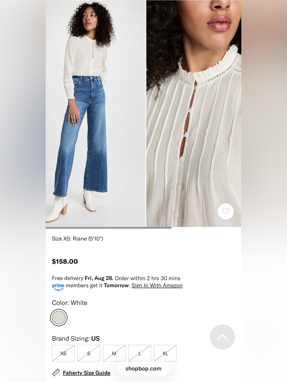 Faherty Wila Top / Size Medium / Women's Top